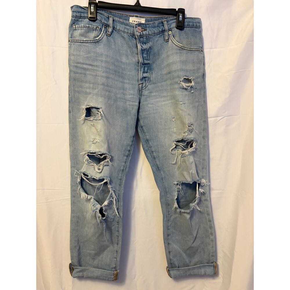 Frame Le Original Distressed Jeans Blue Sz 27